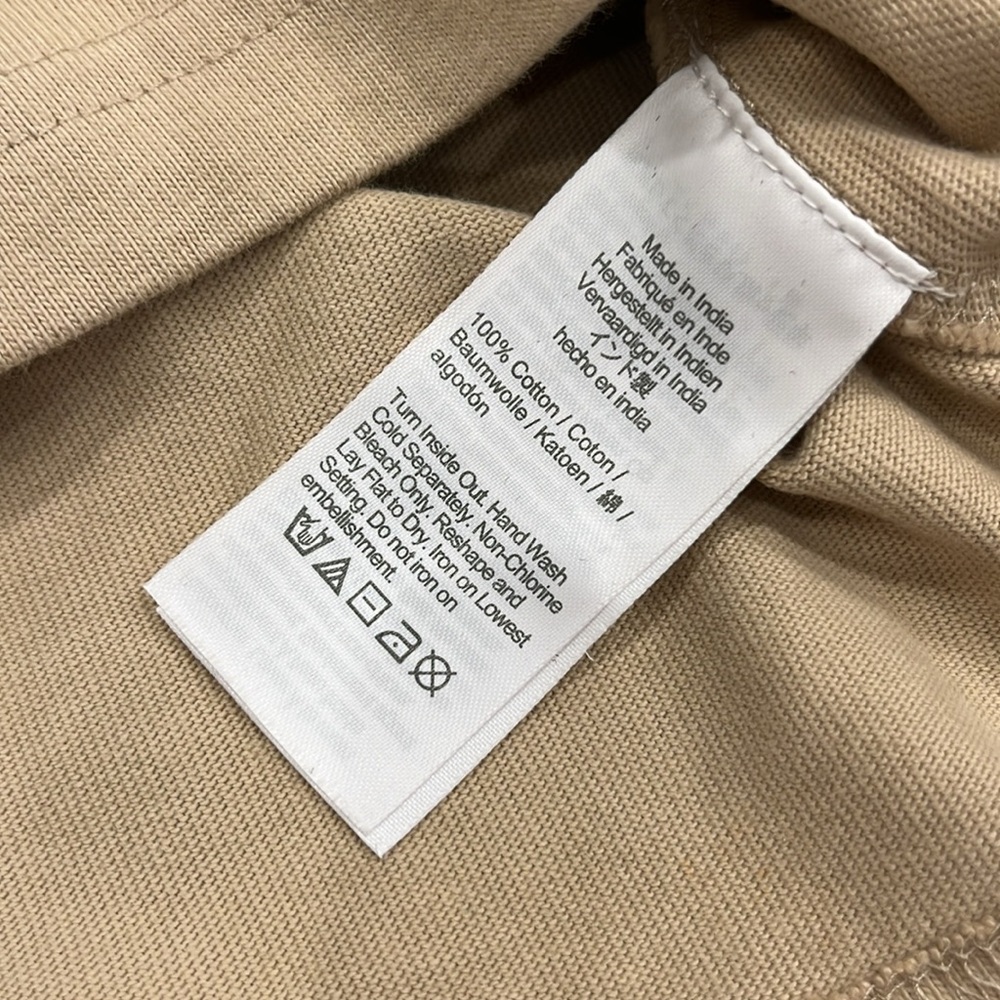 NEW J Crew Mariner Jersey Long Sleeve Tee Floral Embellished Light Khaki Medium - Picture 6 of 12